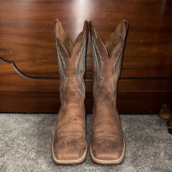 Ariat PrimeTime Western Boots Tack Room Brown Cowgirl Leather - Picture 7 of 13